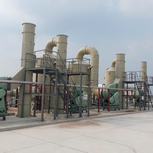 Hệ thống xử lý khí thải FRP kết hợp quạt ly tâm